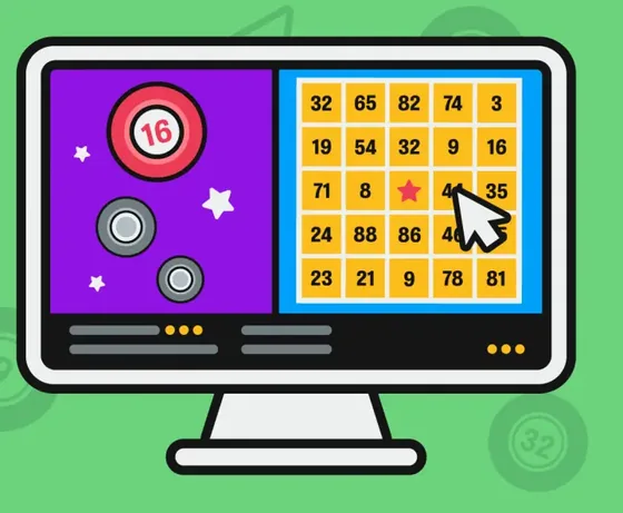 Bingoplade på computerskærm