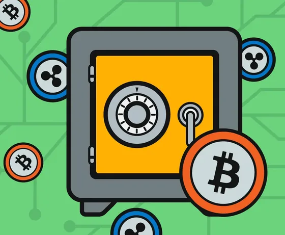 Pengeskab med bitcoin