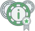 Casinochip med info-tegn